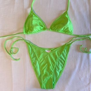 Neon green 80s/90s style bikini